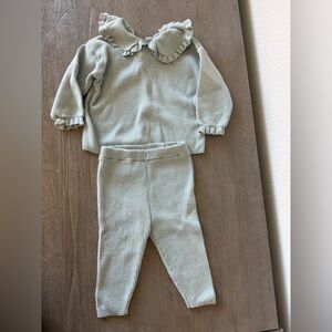 H&M Adorable’s 2-PIECE RIB-KNIT COTTON SET IN Light turquoise